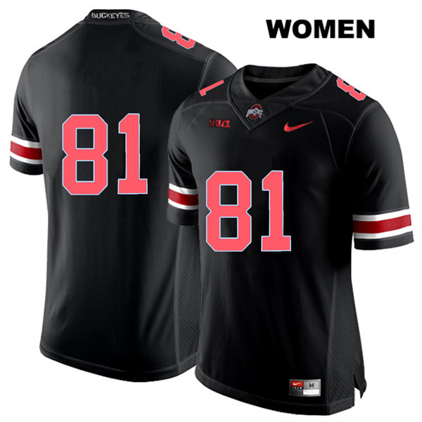 Ohio State Buckeyes Women's Jake Hausmann #81 Red Number Black Authentic Nike No Name College NCAA Stitched Football Jersey SJ19Z85XZ